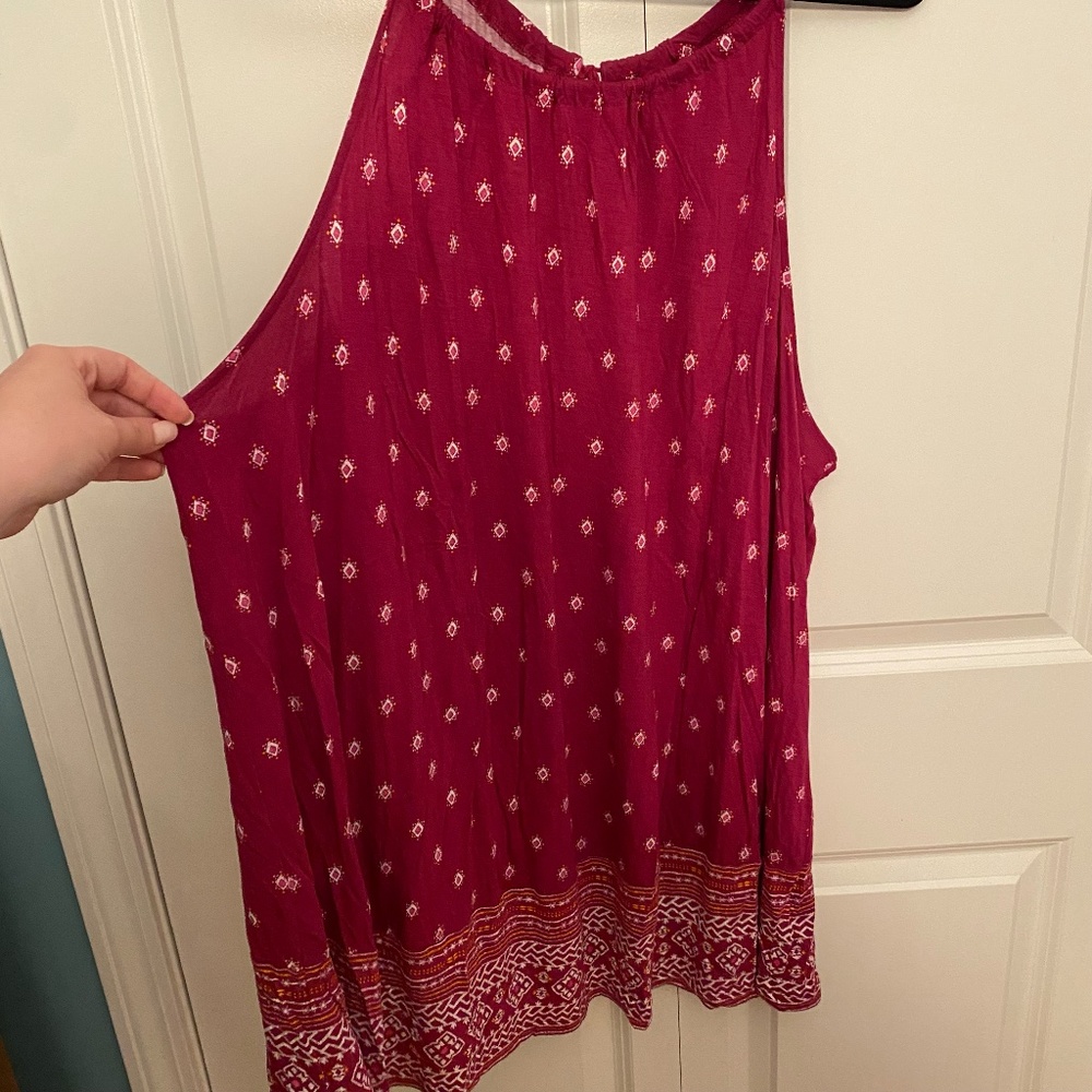 Old Navy - Tunic Length Tank Top - Dark Pink Floral - Size 3X